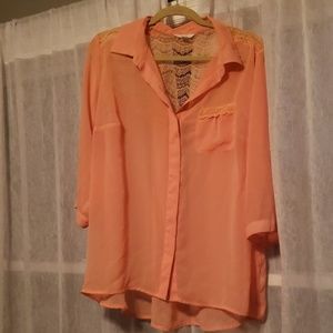 Light orange 3/4 sleeve blouse